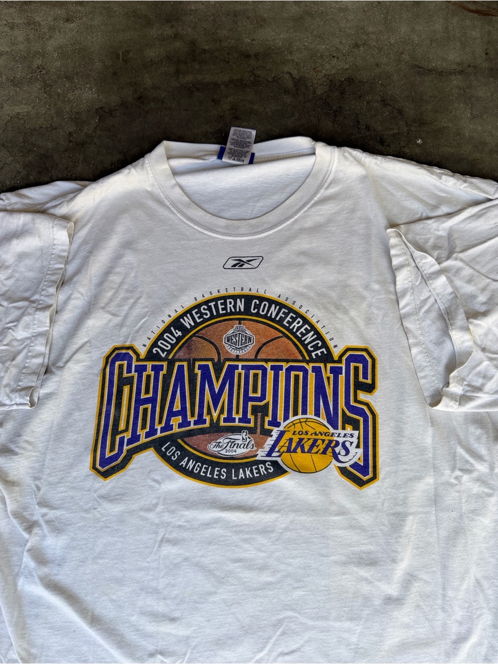 Vtg RARE Reebok LA Lakers 2004 NBA Western Conference Champions Tee Men’s 2XL